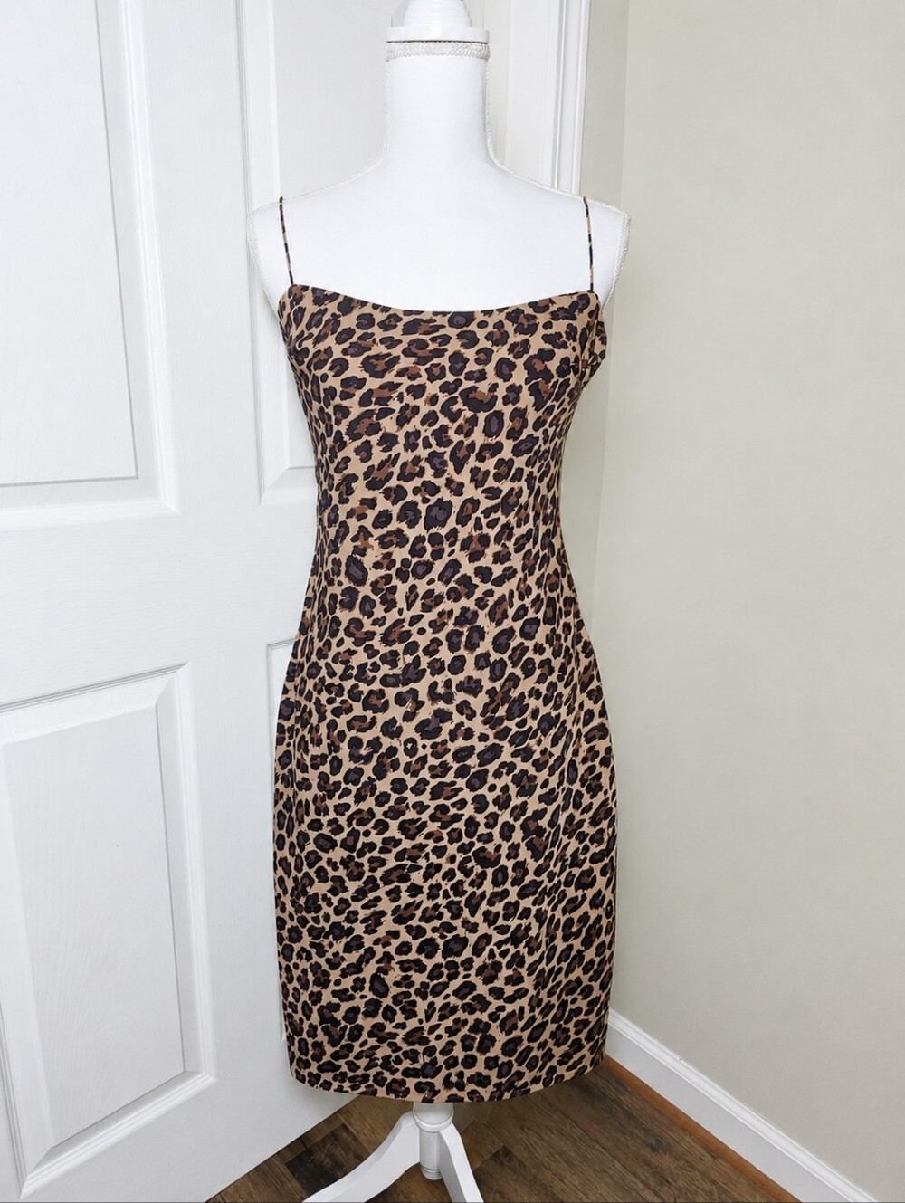 Abercrombie & Fitch Leopard Print Slip Dress NWT Small Petite SP Y2K 90s Midi